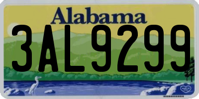 AL license plate 3AL9299