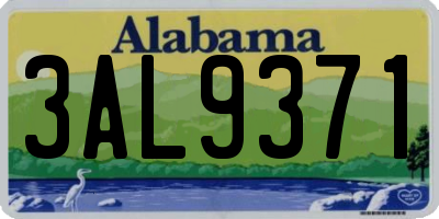 AL license plate 3AL9371