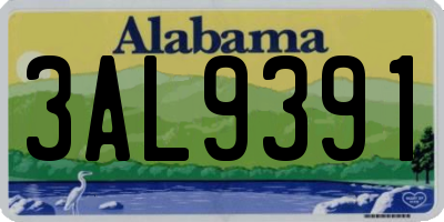 AL license plate 3AL9391