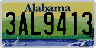 AL license plate 3AL9413