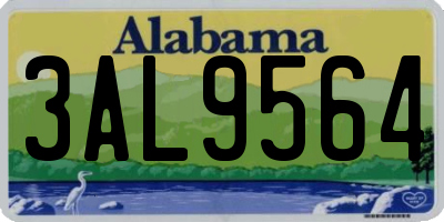 AL license plate 3AL9564