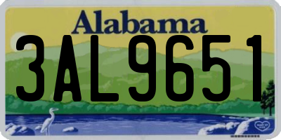 AL license plate 3AL9651