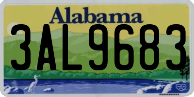 AL license plate 3AL9683