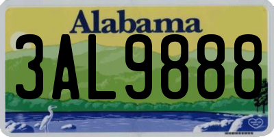 AL license plate 3AL9888