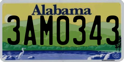 AL license plate 3AM0343