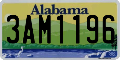 AL license plate 3AM1196