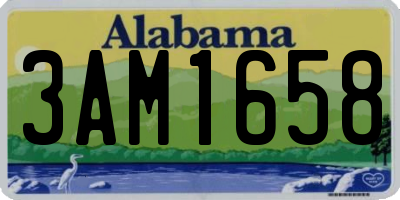 AL license plate 3AM1658