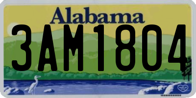 AL license plate 3AM1804