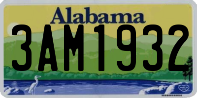 AL license plate 3AM1932