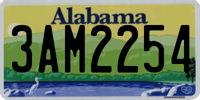 AL license plate 3AM2254