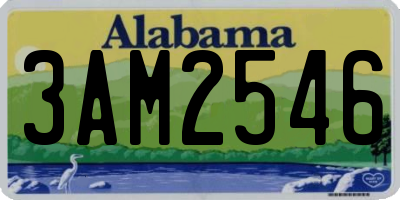 AL license plate 3AM2546