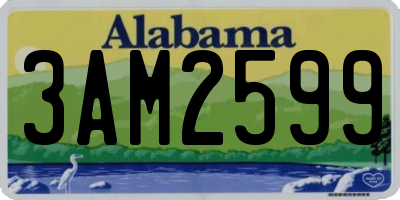 AL license plate 3AM2599