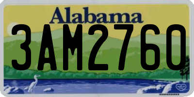 AL license plate 3AM2760