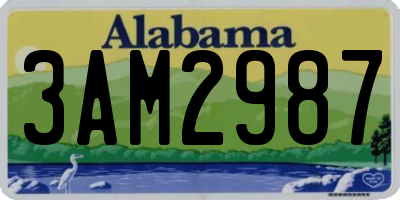 AL license plate 3AM2987