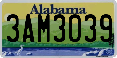 AL license plate 3AM3039