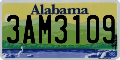 AL license plate 3AM3109