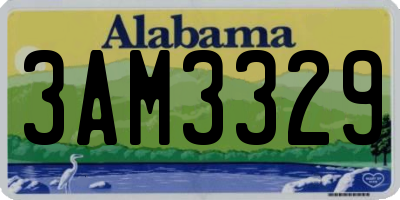 AL license plate 3AM3329