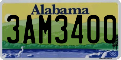 AL license plate 3AM3400