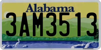 AL license plate 3AM3513