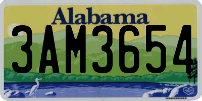 AL license plate 3AM3654