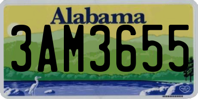 AL license plate 3AM3655