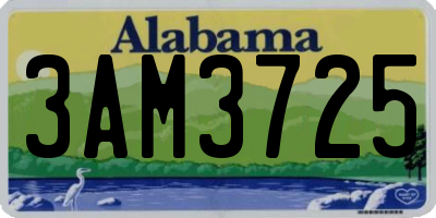 AL license plate 3AM3725