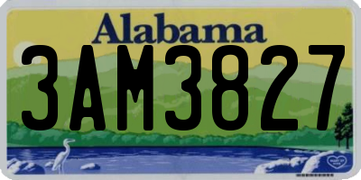 AL license plate 3AM3827