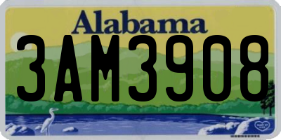 AL license plate 3AM3908