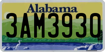 AL license plate 3AM3930