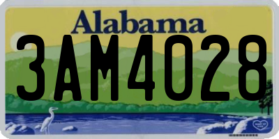 AL license plate 3AM4028