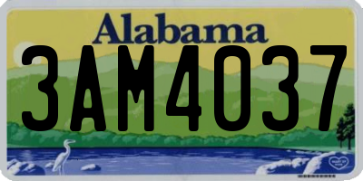 AL license plate 3AM4037