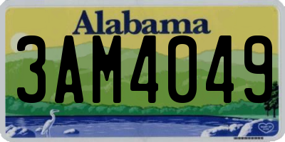 AL license plate 3AM4049