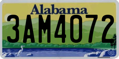 AL license plate 3AM4072