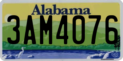 AL license plate 3AM4076