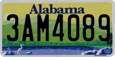 AL license plate 3AM4089