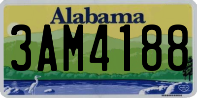 AL license plate 3AM4188