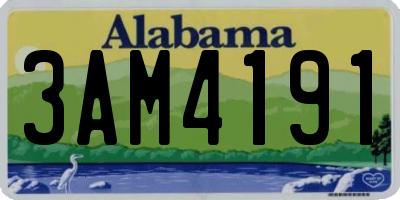 AL license plate 3AM4191