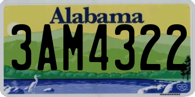 AL license plate 3AM4322