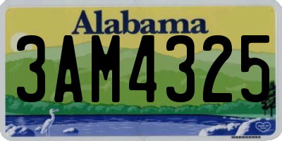 AL license plate 3AM4325