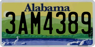 AL license plate 3AM4389