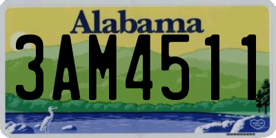 AL license plate 3AM4511