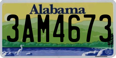 AL license plate 3AM4673