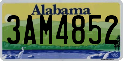 AL license plate 3AM4852