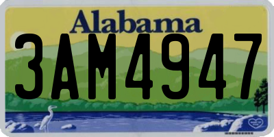AL license plate 3AM4947