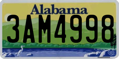 AL license plate 3AM4998