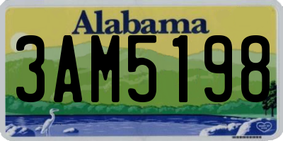 AL license plate 3AM5198