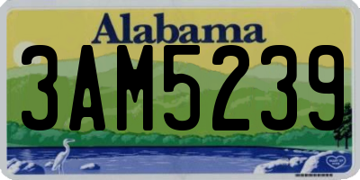 AL license plate 3AM5239