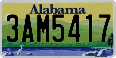 AL license plate 3AM5417