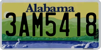 AL license plate 3AM5418