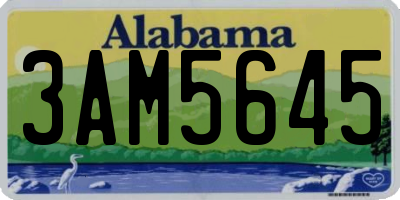 AL license plate 3AM5645